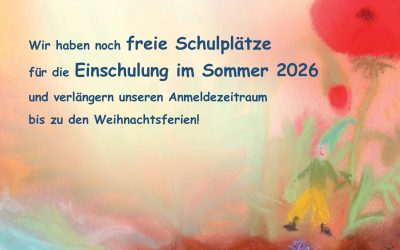 Verlängerte Anmeldefrist für Schulanfänger*innen